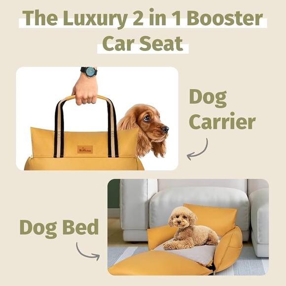 2 In 1 Pet Carrier/Booster Seat + Bed for Small & Medium Pets Up to 30 Lbs - Picture 1 of 15